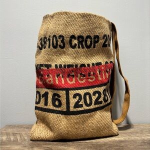 Clandestina Vintrashe Burlap Tote Bag